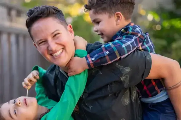 Midwife Marea Goodman and their kids