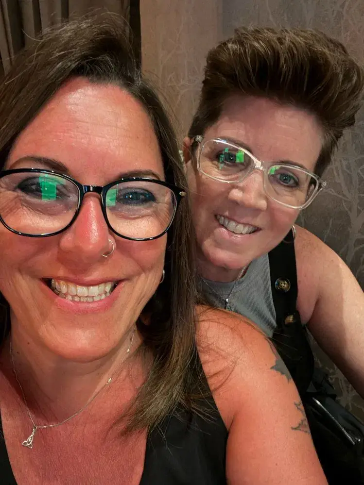 Sam Leeson (left) and wife | Provided